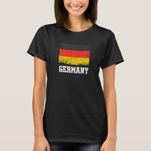 Retro Germany Vlag Duitse Pride T-shirt (Voorkant)