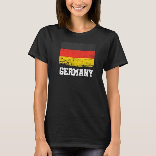 Retro Germany Vlag  Duitse Pride T-shirt (Voorkant)