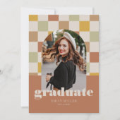 Retro geruit Arch Classic Photo Afstuderen Kaart (Voorkant)