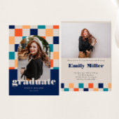 Retro geruit Arch Classic Photo Afstuderen Kaart