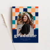 Retro geruit Arch Classic Photo Afstuderen Kaart