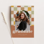 Retro geruit Arch Classic Photo Afstuderen Kaart