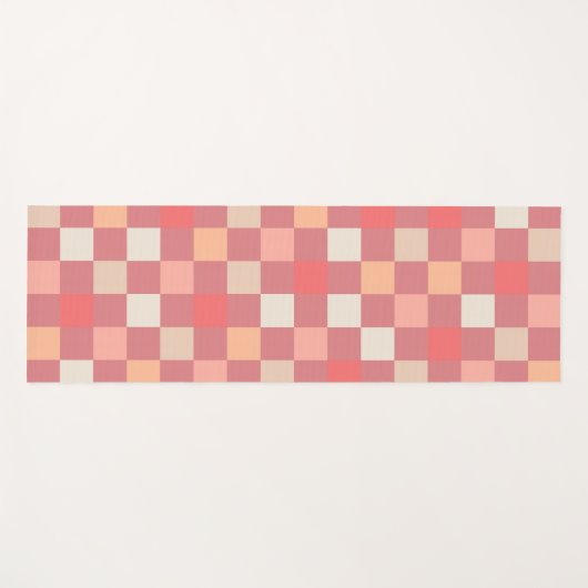 Retro geruit deens pastel roze blush geruit yogamat (Voorkant (horizontaal))