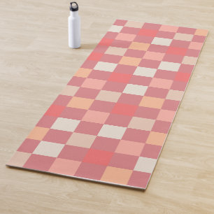 Retro geruit deens pastel roze blush geruit yogamat