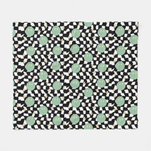 Retro geruit en aanstekende bouten fleece deken