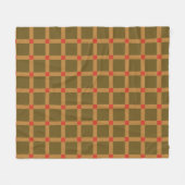 Retro geruit geruite geruite patroon in bruin, gou fleece deken (Voorkant (Horizontaal))