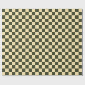 Retro geruit in olijfgroen en crème cadeaupapier (Vlak)