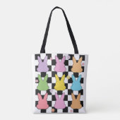 Retro geruit Pasen Tote Bag (Achterkant)