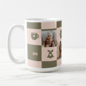 Retro-geruit patroon, aangepast monogram koffiemok (Links)
