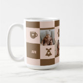 Retro-geruit patroon, aangepast monogram koffiemok (Links)