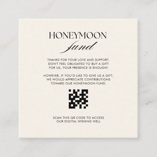 Retro geruit patroon Honeymoon fonds QR code Informatiekaartje (Voorkant)