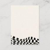 Retro geruit patroon QR code bruiloft website Informatiekaartje (Achterkant)