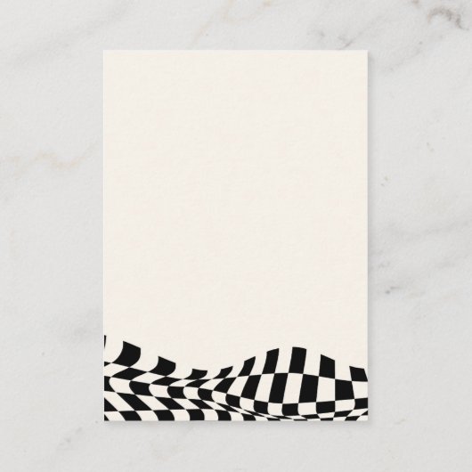 Retro geruit patroon QR code bruiloft website Informatiekaartje (Achterkant)