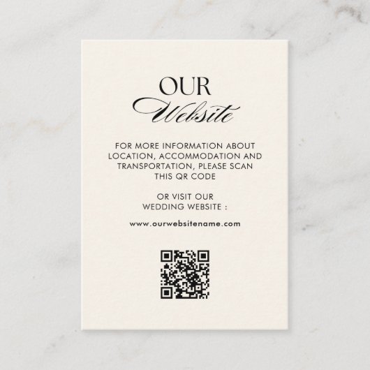 Retro geruit patroon QR code bruiloft website Informatiekaartje (Voorkant)