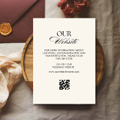 Retro geruit patroon QR code bruiloft website Informatiekaartje