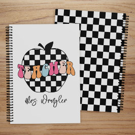 Retro geruite Apple Schattigee Teacher Planner