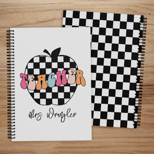 Retro geruite Apple Schattigee Teacher Planner