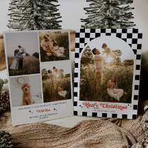 Retro geruite boog familie foto