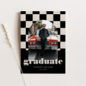 Retro geruite boog tijdloos foto Afstuderen Kaart