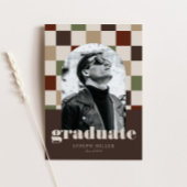 Retro geruite boog tijdloos foto Afstuderen Kaart