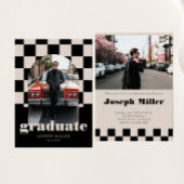 Retro geruite boog tijdloos foto Afstuderen Kaart