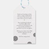 Retro geruite "Dank je" Zwart & Wit Groovy Cadeaulabel (Achterkant)