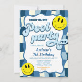 Retro geruite golf pool party verjaardag kaart (Voorkant)