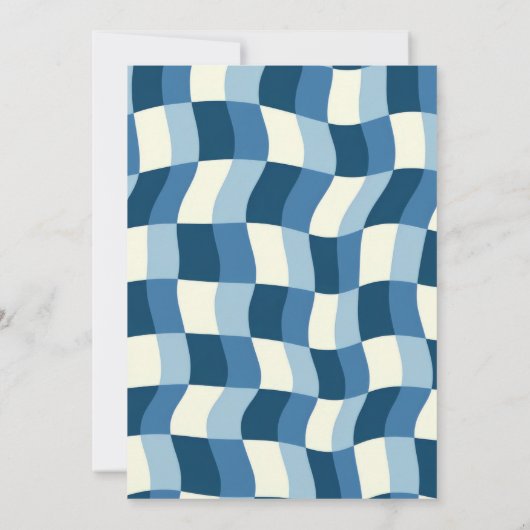 Retro geruite golf pool party verjaardag kaart (Achterkant)