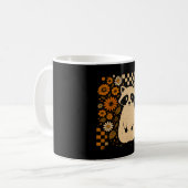 Retro Geruite Halloween Wasbeer Koffiemok (Voorkant links)