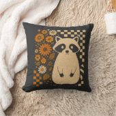 Retro geruite Halloween wasbeer Kussen (Deken)