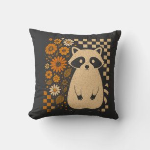 Retro geruite Halloween wasbeer Kussen