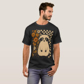 Retro Geruite Halloween Wasbeer T-shirt (Voorkant volledig)