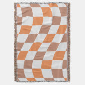 Retro geruite herfst franje deken (Voorkant Verticaal)