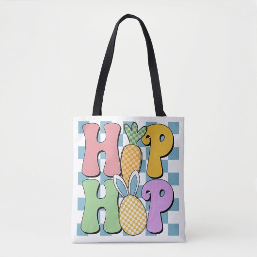 Retro geruite Hip Hop Tote Bag (Voorkant)