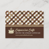 Retro geruite koffiebar loyaliteit klantenkaartje (Voorkant)