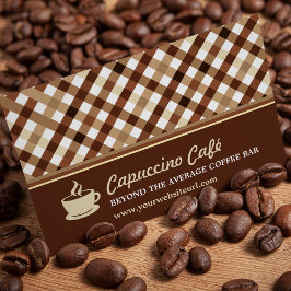 Retro geruite koffiebar loyaliteit klantenkaartje