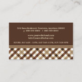 Retro geruite koffiebar visitekaartje (Achterkant)