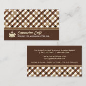 Retro geruite koffiebar visitekaartje (Voorkant / Achterkant)