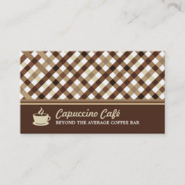 Retro geruite koffiebar visitekaartje