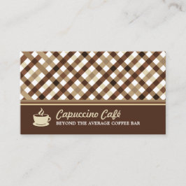 Retro geruite koffiebar visitekaartje