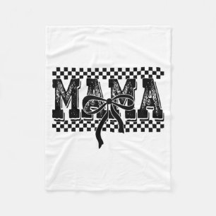 Retro geruite Mama Coquette Strik Mama Bloemenklee Fleece Deken
