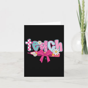 Retro geruite onderwijzeres potlood coquette strik kaart