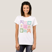 Retro geruite pastel paascoquette t-shirt (Voorkant volledig)