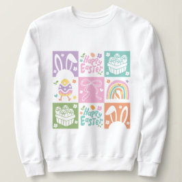 Retro geruite pastel paascoquette trui