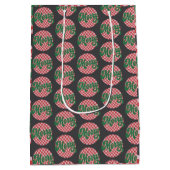 Retro geruite Prettig Kerstfeest  Medium Cadeauzakje (Achterkant)
