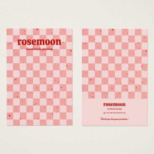 Retro geruite sieraden Kaart rood (Voorkant /achterkant)