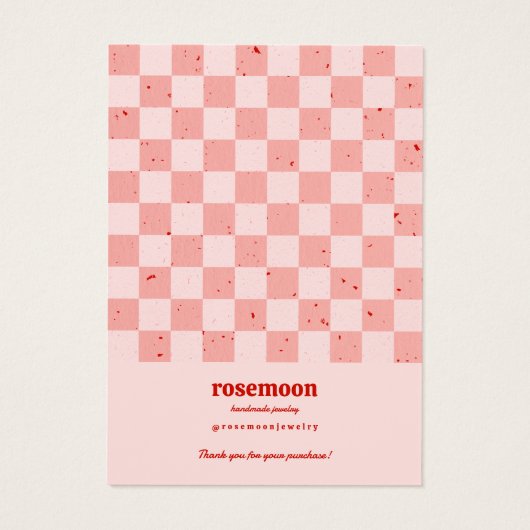 Retro geruite sieraden Kaart rood (Achterkant)