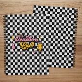 Retro Geruite zwart-wit lerarenleven Planner