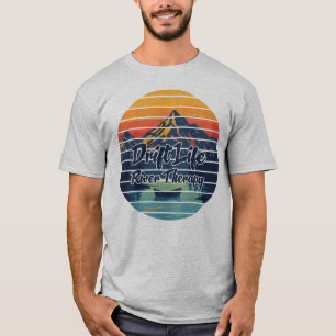Retro Geschenk voor Fly Fishing Drift Boat Rivier T-shirt