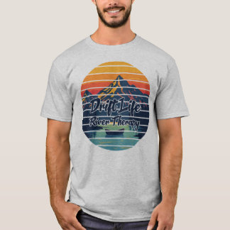 Retro Geschenk voor Fly Fishing Drift Boat Rivier T-shirt